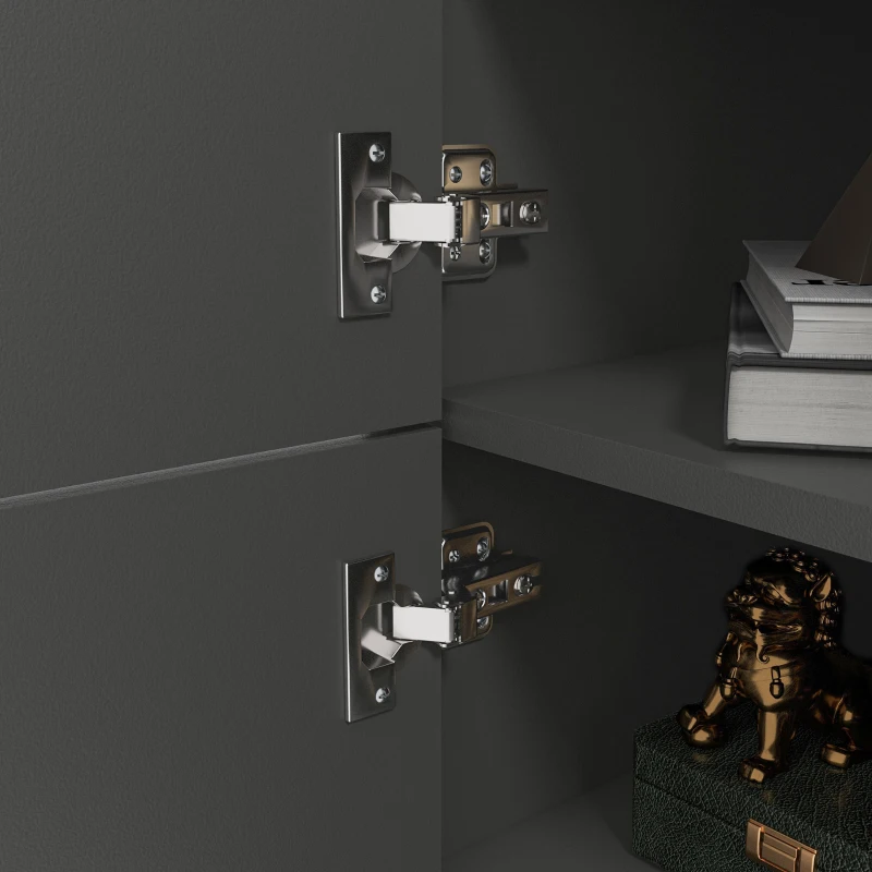 HOMCOM Modernes Design, verstellbare Regale und massive Holzfüße 70 x 40 x 96,1 cm dunkelgrau