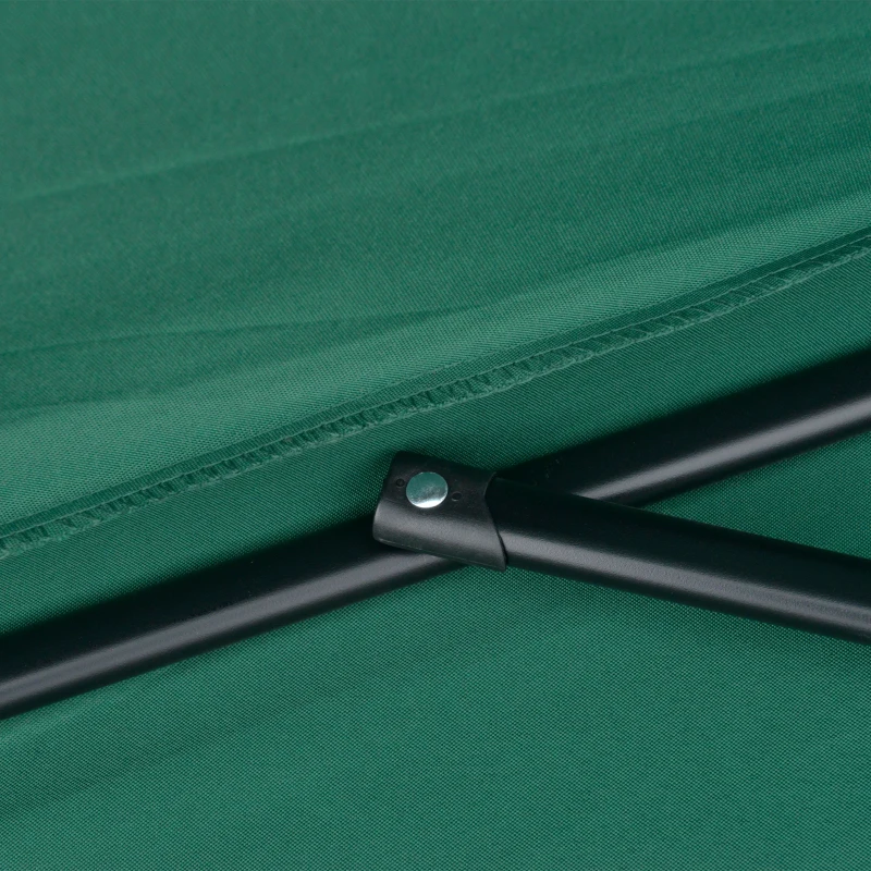 Outsunny Halber Sonnenschirm Ø 2,7 m Balkonschirm 5 Metallstreben Polyester grün
