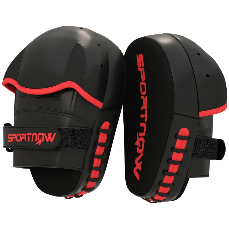 SPORTNOW Plastrons de Boxeo Paos de Muay Thai MMA para Treino de Boxeo Boxing Karate Taekwondo Artes Marciais 24x19x4 cm Preto