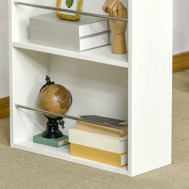 HOMCOM Bartisch hoher Küchentisch Stehtisch 112L x 57B x 106H cm - 3 Regale - heller Eichen-weiß-Look