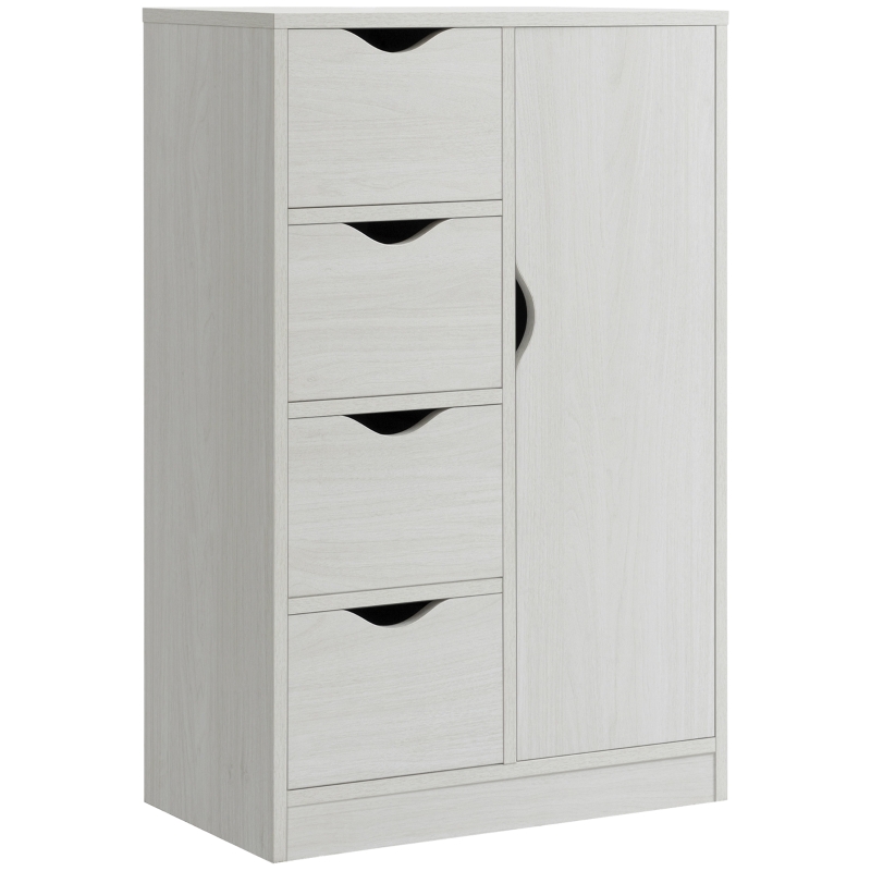 HOMCOM Aufbewahrungsschrank Sideboard Kommode modern 1 Schrank und 4 Schubladen - aus Holz - für Wohnzimmer, Küche, Eingangsbereich, Esszimmer