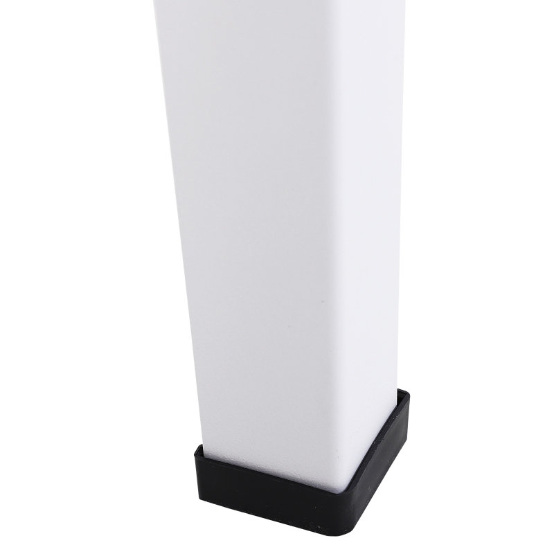 Outsunny Potager surélevé, Chariot de plantation mobile avec espace de stockage, Jardinière avec 2 roues, Métal, Blanc, 112 x 59 x 80 cm