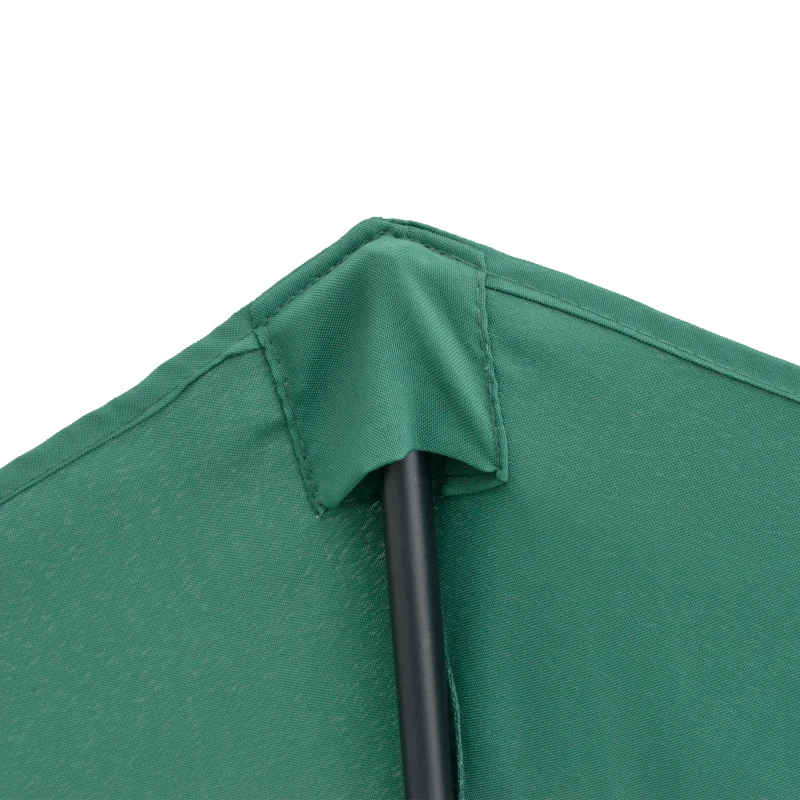 Outsunny Halber Sonnenschirm Ø 2,7 m Balkonschirm 5 Metallstreben Polyester grün