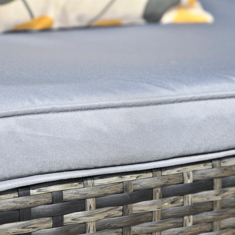 Outsunny Banc de Jardin à Suspendre 2 Places en Rotin avec Coussin de Siège Balancelle Suspendue Hollywood Balançoire Banquette de Jardin Gris 127 x 65 x 60 cm