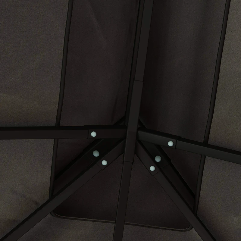 Outsunny Paviljoen vervangingsdak, 3 x 4 m, vervangingshoes met waterafvoeropeningen, Polyester, Zonbescherming, UPF30+, Donkergrijs