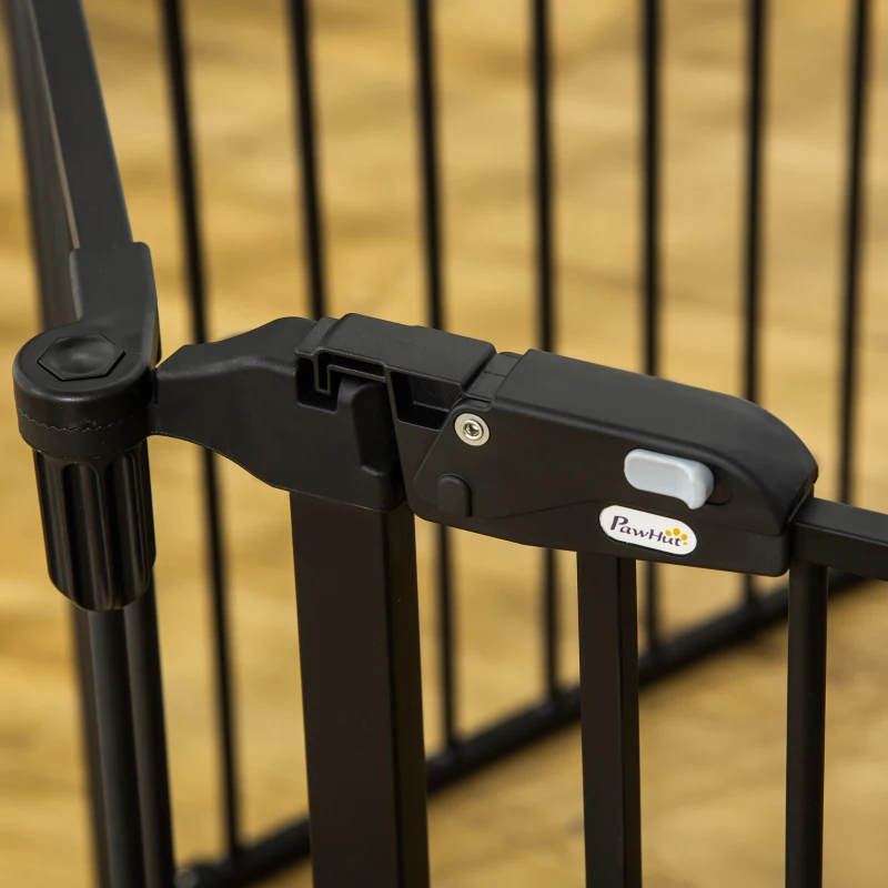 PawHut Sicherheitsgitter Kaminschutz Hundegitter faltbar flexibel 6 Paneele mit Tür ohne Bohren 362,5 x 76 cm