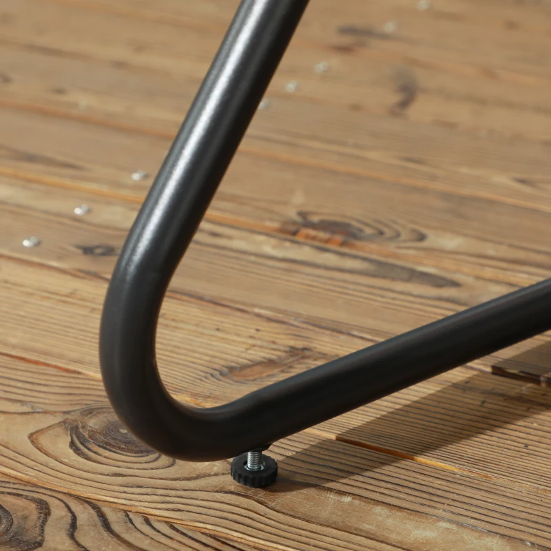 Outsunny Gartenbistro-Set Gartenbistro-Set 3-teilig aus Stahlrahmen 2 Stühle 1 Beistelltisch mit Kissen inklusive Kaki