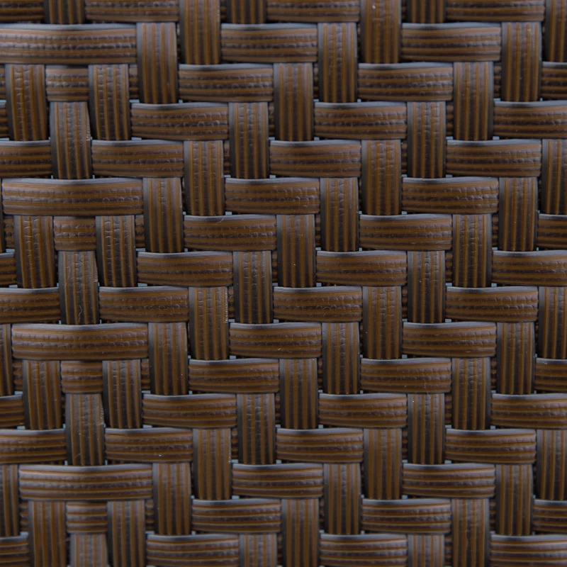 Outsunny Chaise de Jardin pliable en Polyrotin avec dossier réglable sur 7 niveaux Chaise pliante avec accoudoir pour Jardin Balcon et Terrasse Marron+Noir 58 x 71 x 111 cm