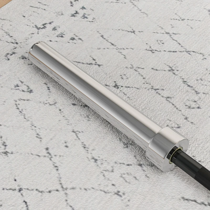 SPORTNOW Langhantelstange aus Stahl 180 cm Ø50 mm mit 2 Klemmen Belastbarkeit 200 kg Langhantelstange für Hantelscheiben Ø5 cm Fitness