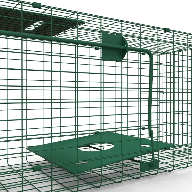 Outsunny Käfig für Schädlinge 1 Eingang dim. 100L x 25B x 28H cm dunkelgrün
