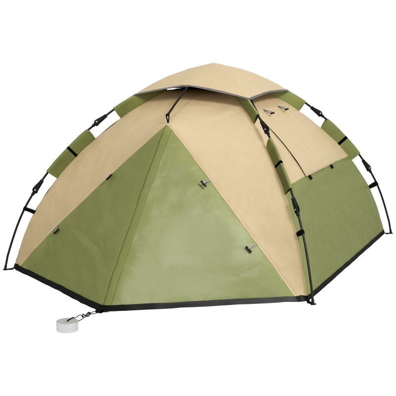 Outsunny Familien-Campingzelt fr 3-4 Personen leicht belftet wasserdicht  3000 mm Tragetasche und oberer Haken | Aosom.de