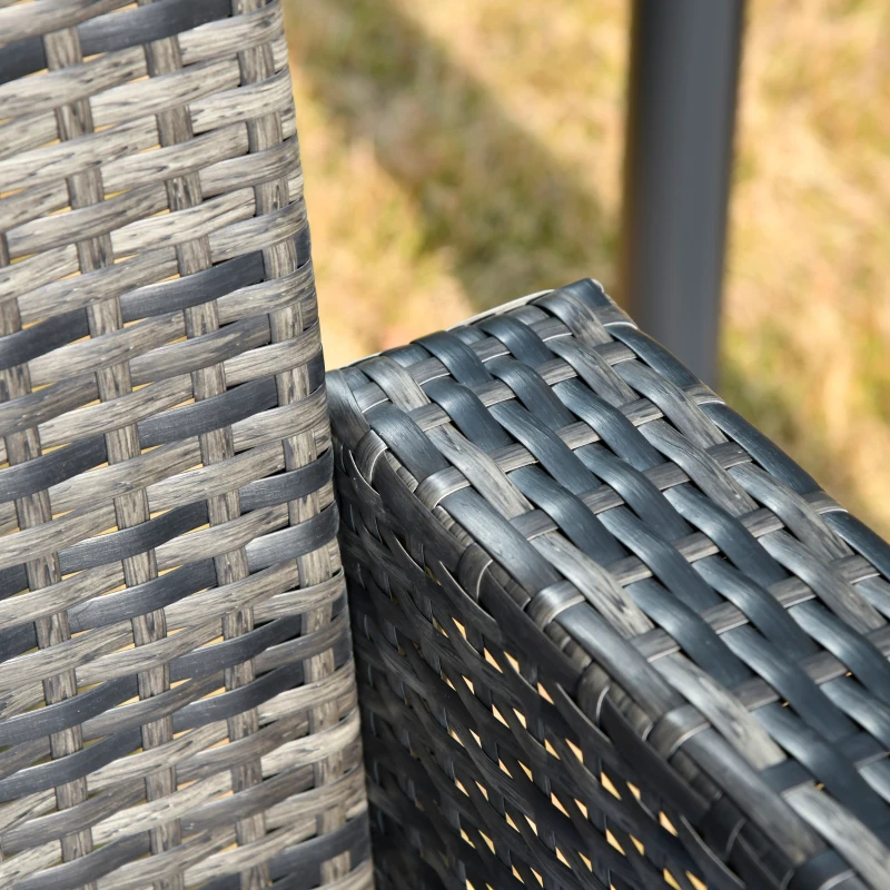 Outsunny Banc de Jardin à Suspendre 2 Places en Rotin avec Coussin de Siège Balancelle Suspendue Hollywood Balançoire Banquette de Jardin Gris 127 x 65 x 60 cm