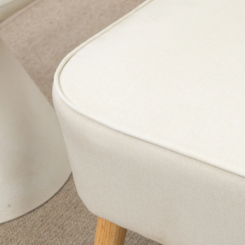 HOMCOM Canapé 2 Places, rembourrage moelleux, revêtement facile à entretenir, jusqu'à 150 kg, 117 x 56,5 x 77 cm, Crème