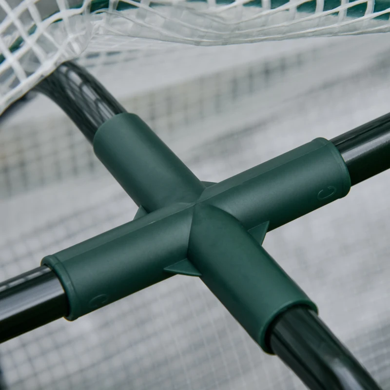 Outsunny Potager surélevé, couverture en feuille enroulable, cadre en bois naturel, doublure en tissu, trous de drainage, 121 x 55 x 117cm