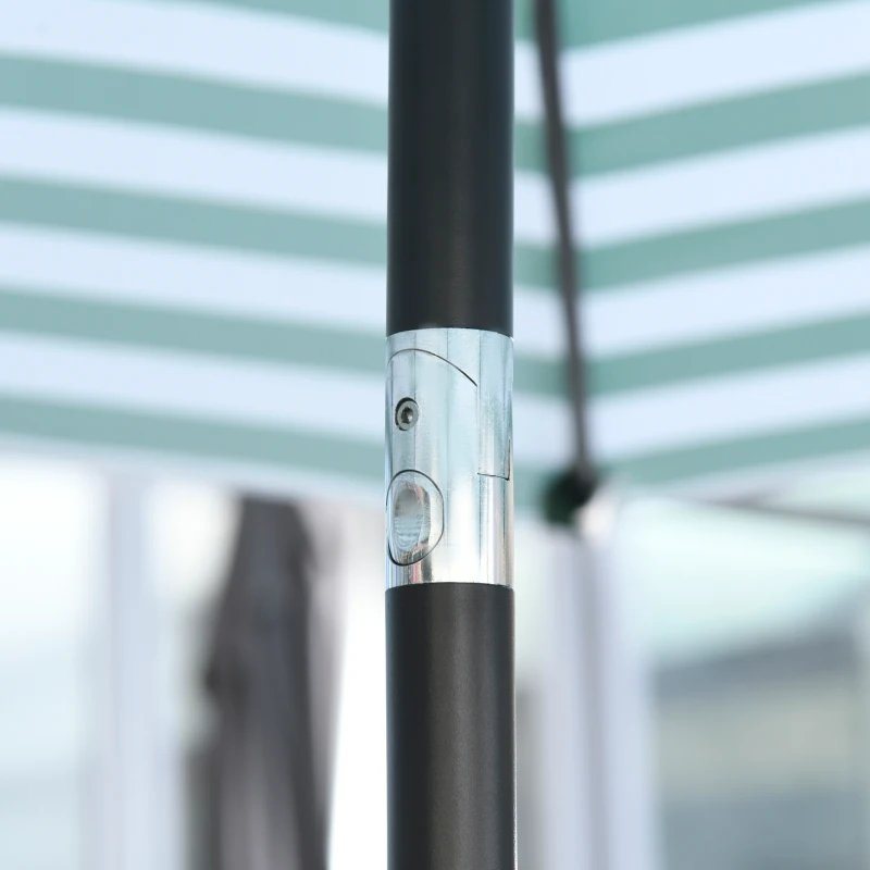 Outsunny Parasol de Jardin Terrasse Parasol Structure en Acier en Plein air Rayures Vertes Ø230 x 216 cm