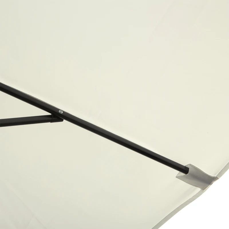 Outsunny Rechteckiger neigbarer Sonnenschirm aus Metall und hochdichtem Polyester 3 x 2 m Creme
