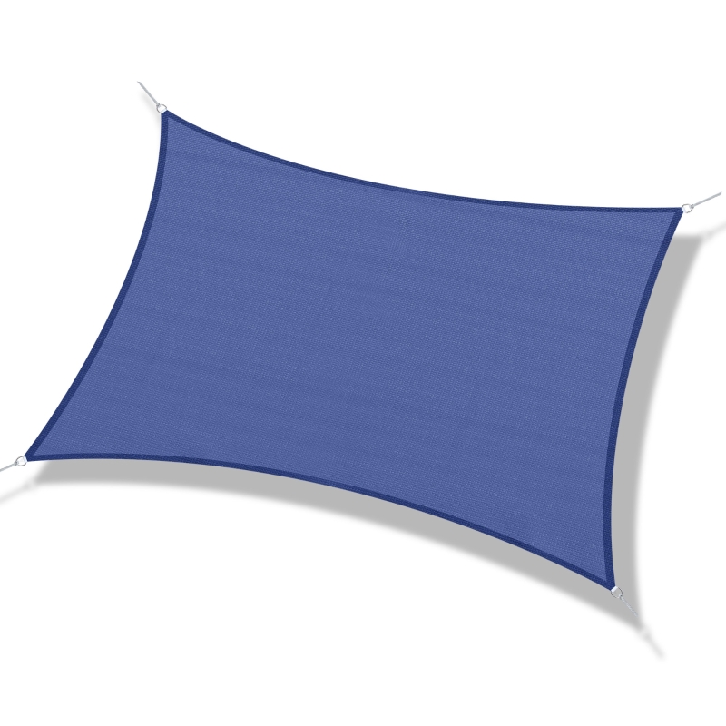 Outsunny Sonnensegel rechteckig 4 x 3 m Polyethylen hoher Dichte UV-Schutz  mit Aufbewahrungstasche - Blau | Aosom.de