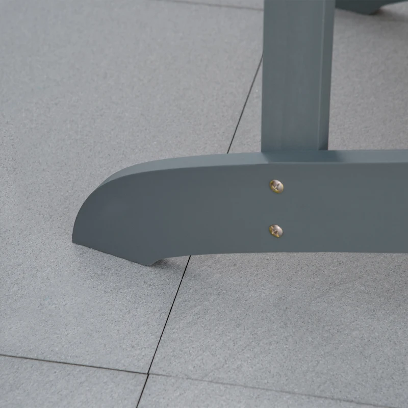 Outsunny Chaise de jardin Adirondack avec porte-gobelet Chaise longue de jardin Chaise de balcon en bois massif Gris foncé 97 x 72,5 x 93 cm