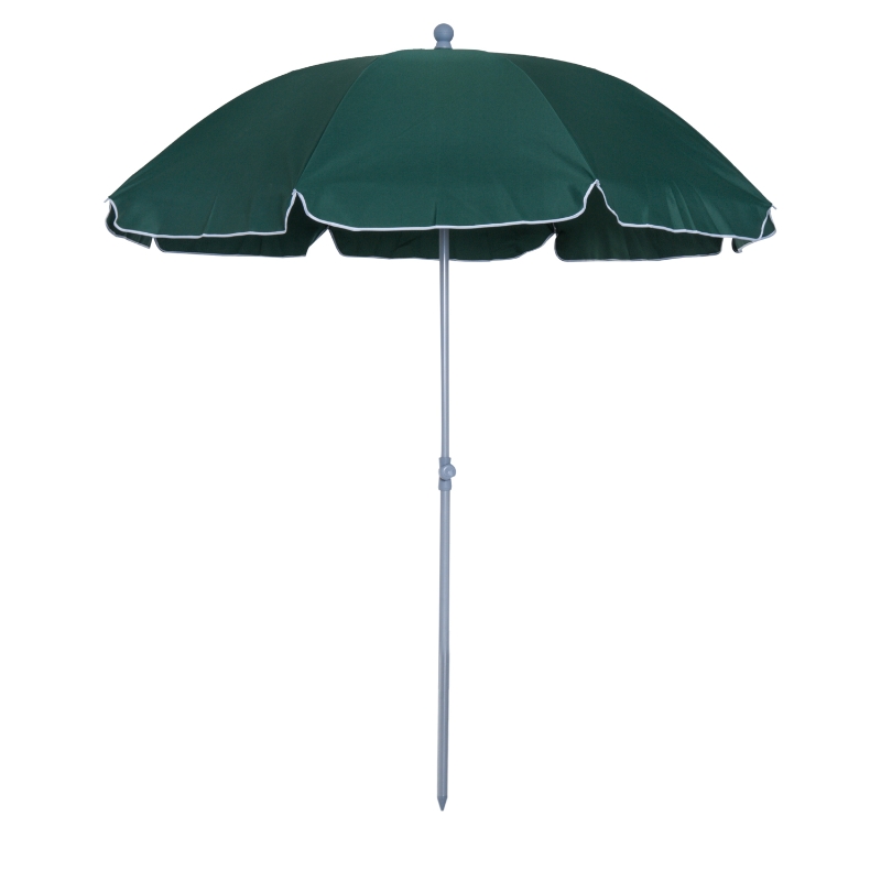Outsunny Neigbarer achteckiger Gartensonnenschirm Ø 2 m Metall-Polyester Grün