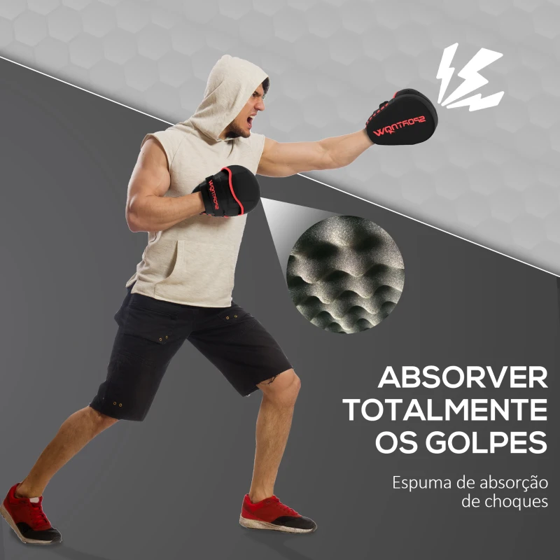 SPORTNOW Plastrons de Boxeo Paos de Muay Thai MMA para Treino de Boxeo Boxing Karate Taekwondo Artes Marciais 24x19x4 cm Preto