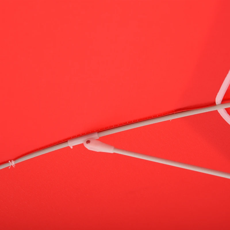 Outsunny Strand Sonnenschirm neigbarer achteckiger Ø 180 cm hochdichtes Polyester-Gewebe UV-Schutz höhenverstellbarer Aluminiummast inkl. Tragetasche rot