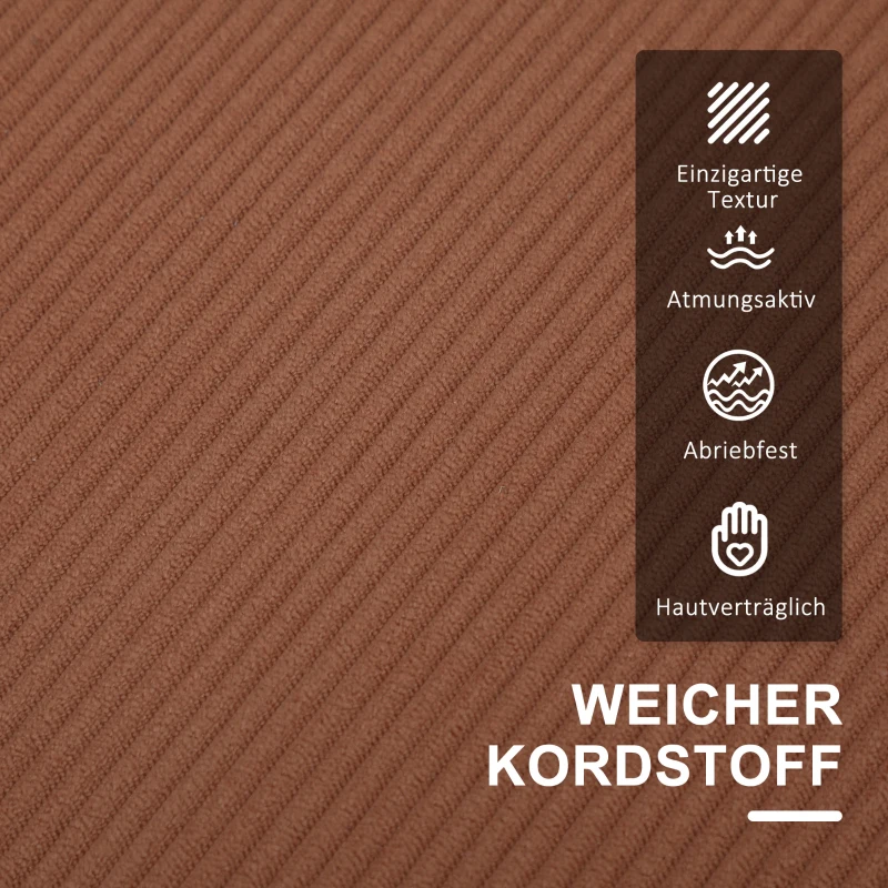 HOMCOM Sofa dwuosobowa z przestrzenią do przechowywania i solidnymi drewnianymi nogami, do salonu, sypialni, 117 x 63 x 79 cm, Różowy