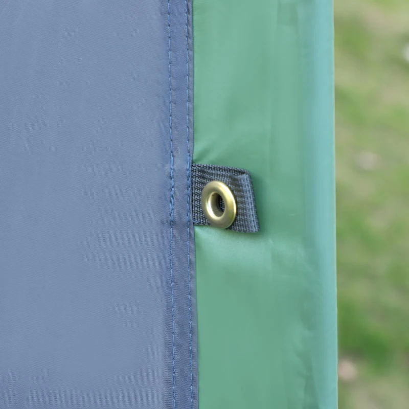 Outsunny Pop-up-Campingzelt Familienzelt für 3 Personen wasserdicht leicht belüftet leicht aufzubauen große Tür + 4 Fenster Maße 2,5L x 1,94B x 1,6H m Fiberglas Polyester Oxford Blau Grün