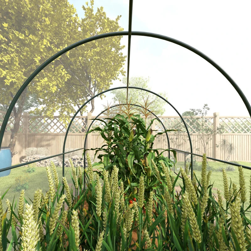 Outsunny Garten-Tunnelgewächshaus 6 m² 3L x 2B x 2H m verstärkter Rohrrahmen Rolltor 2 aufrollbare Fenster - transparent