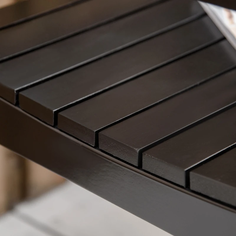 Outsunny Gartenbank 2 Sitzer Sitzbank Garten Terrasse Patio hohe Rückenlehne Latten Sitzfläche bequeme Armlehnen Pappelholz 123 x 61 x 89,5 cm schwarz