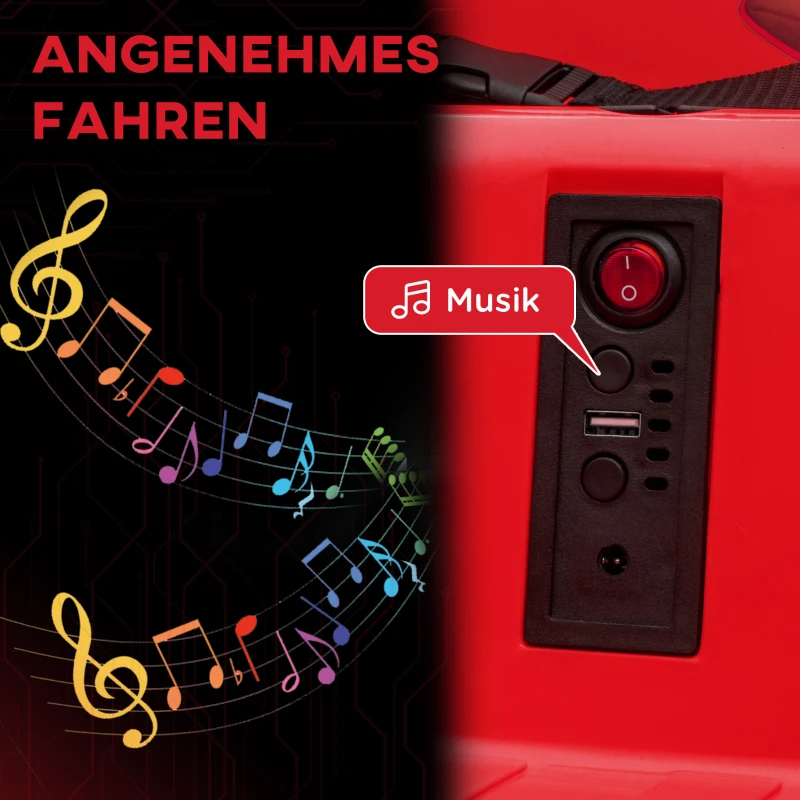 AIYAPLAY Kinder Bumperauto, 360° Draaibaar, voor 3-5 Jaar, met Afstandsbediening, Muziek, Rood