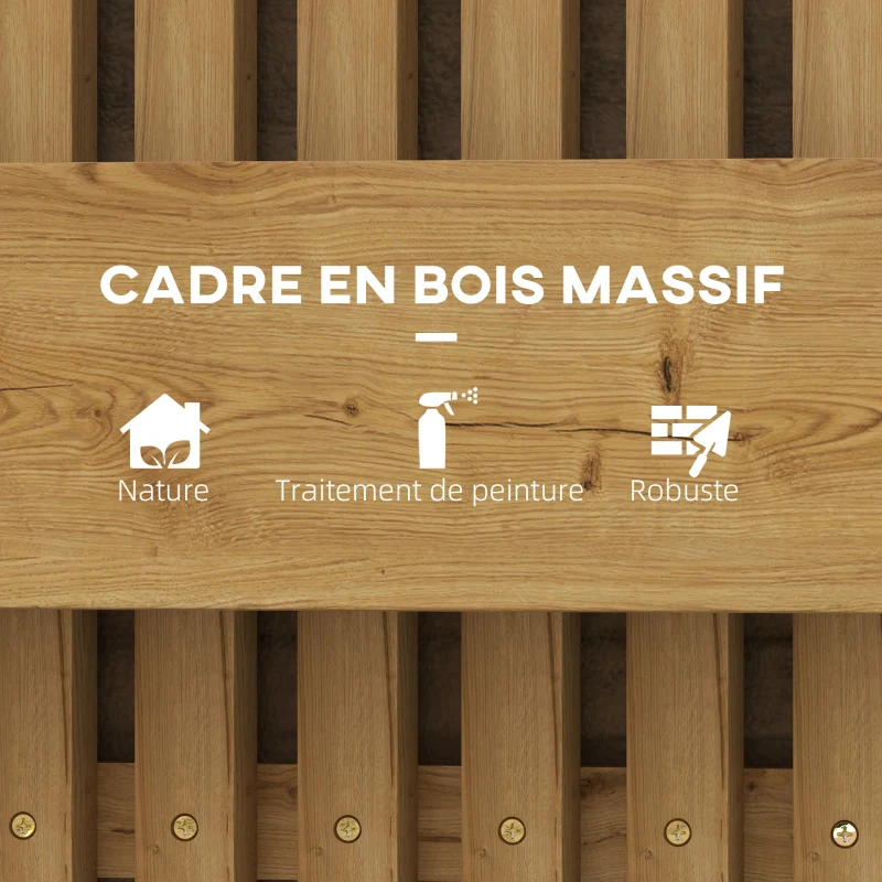 Outsunny Wand-Blumenkasten mit 3 massiven abnehmbaren Holzkästen 60 x 16 x 80 cm