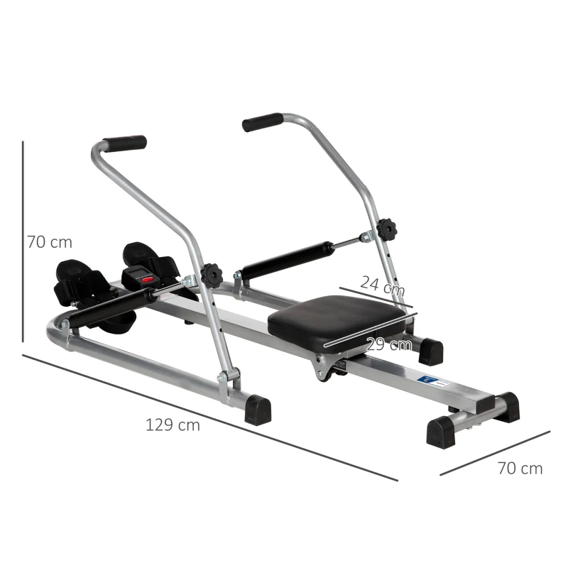 Klappbarer Heimtrainer, Widerstand in 3 Stufen, multifunktionales Display, Stahl