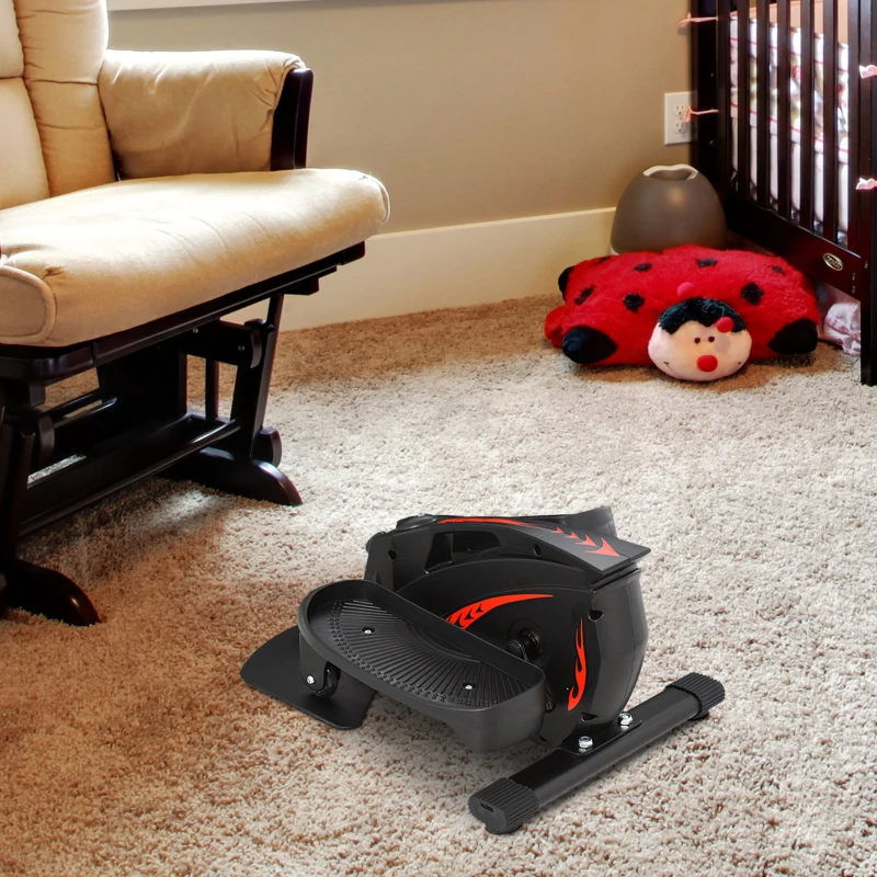 HOMCOM Mini Stepper avec Moniteur LCD, Entraîneur à Domicile, Pédalier, Appareil d'Entraînement, Résistance Réglable en Continu, Planche à Marche Antidérapante en Acier