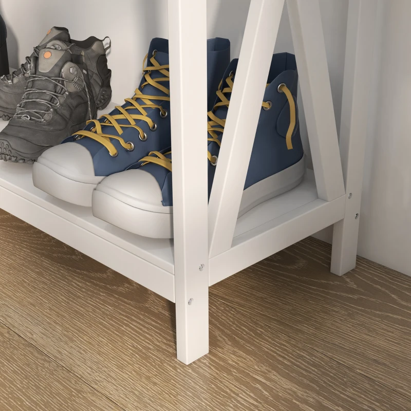 HOMCOM Konsolentisch Eingangstisch mit 1 Schublade + 1 Regal dim. 100L x 30B x 81H cm aus Holz Weiß