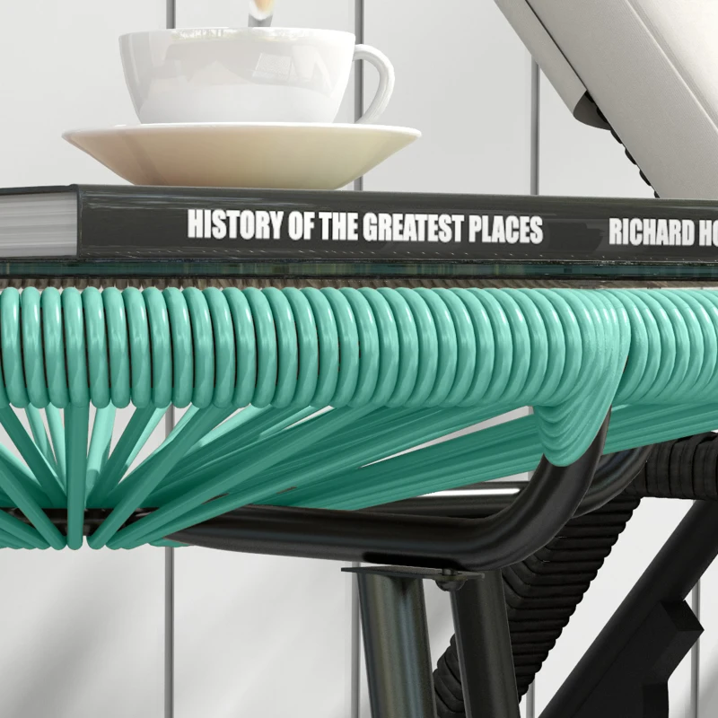 Outsunny Runder Gartentisch aus Rattanimitat mit Metallstruktur und gehärteter Glasplatte Ø 50 x 50H cm