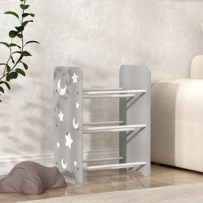 AIYAPLAY Estante para Brinquedos com 6 Caixas de Tecido não Tecido Amovíveis Organizador de Brinquedos para 43x30x60 cm Cinza