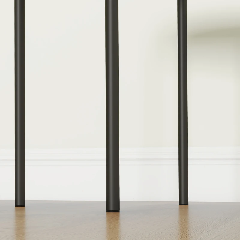 HOMCOM Set de 4 tabourets de cuisine, empilables, finition velours, jusqu'à 100kg, cadre métallique, 41,5 x 41,5 x 46 cm, Crème