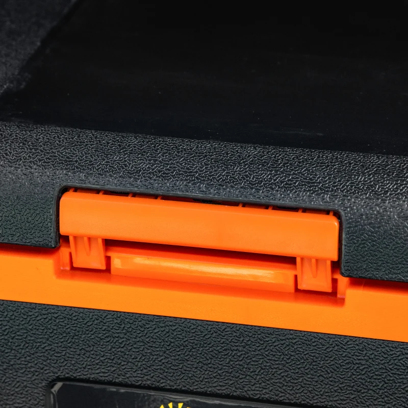 Outsunny Tragbare elektrische Kühlbox 40L, Kühlschrank Gefrierschrank mit Griffen - Maße 58,7L x 36,5B x 43,8H cm Orange und Schwarz
