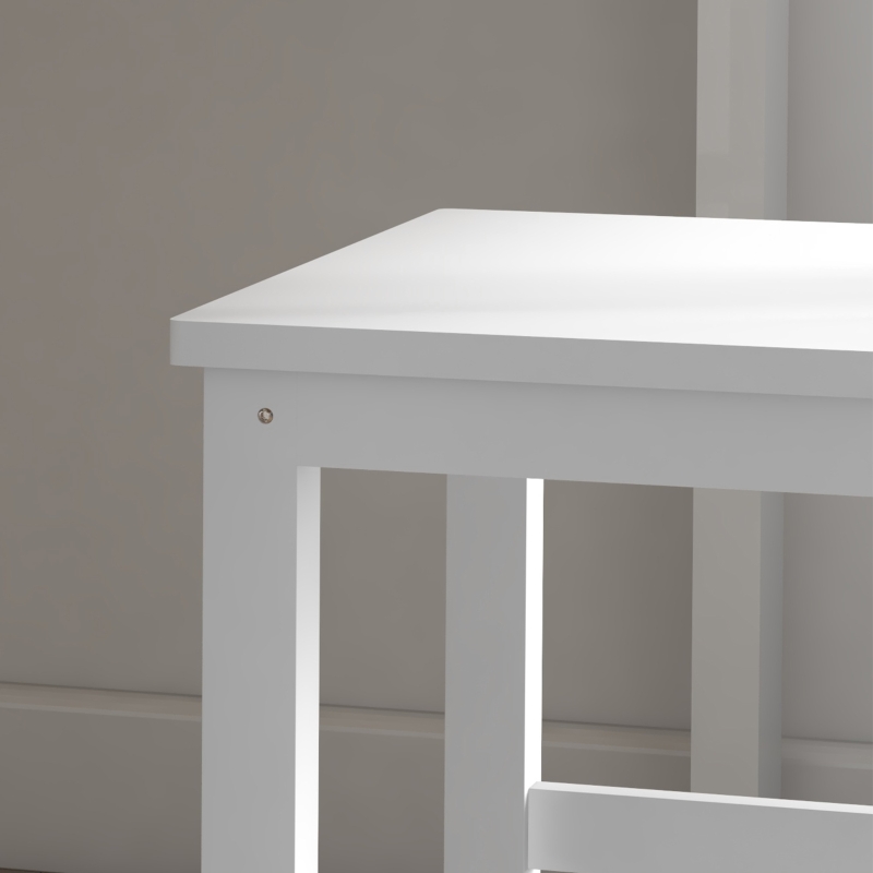 HOMCOM Ensemble de 2 chaises de cuisine, chaises de salle à manger en bois massif, design moderne, 38,5 cm x 47,5 cm x 99 cm, Blanc