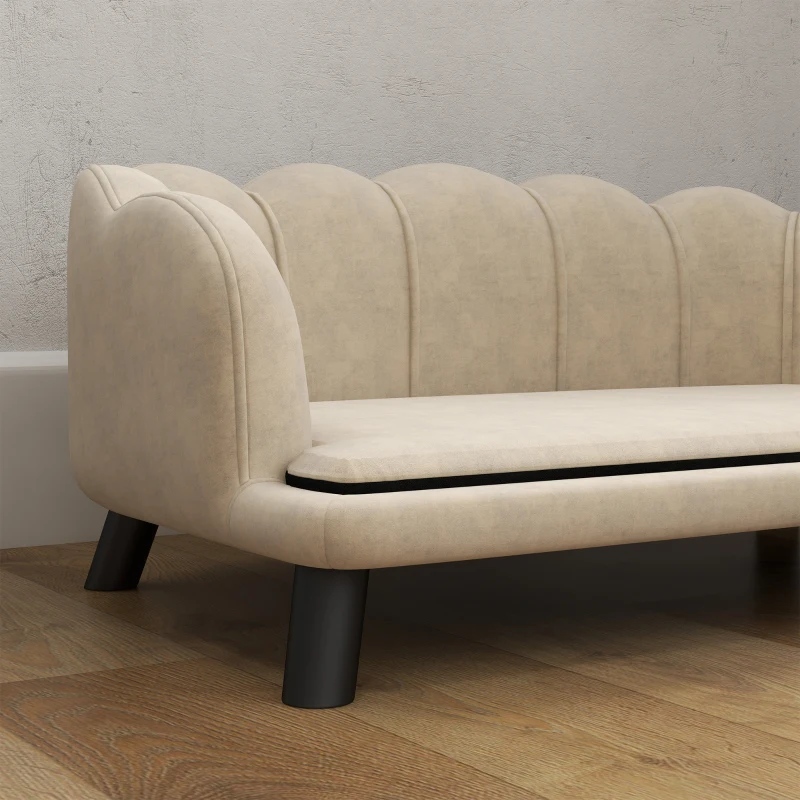 PawHut Hundesofa Katzenbett in zeitgenössischem Muscheldesign Größe 98L x 60B x 35H cm mit flauschigem Kissen aus Velours grün