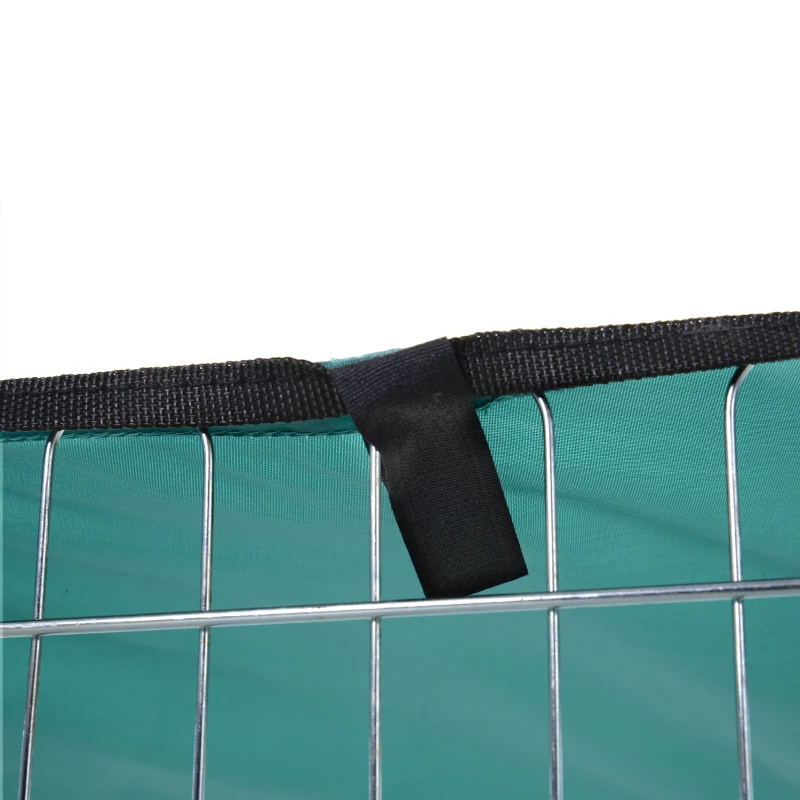 PawHut Modulares Auslaufgehege aus Stahl mit 6 Paneelen und 1 Tür für Hunde, Kaninchen, Nager, kleine Tiere für den Innen- und Außenbereich Ø 120 x 60 cm Grau Metall Grün