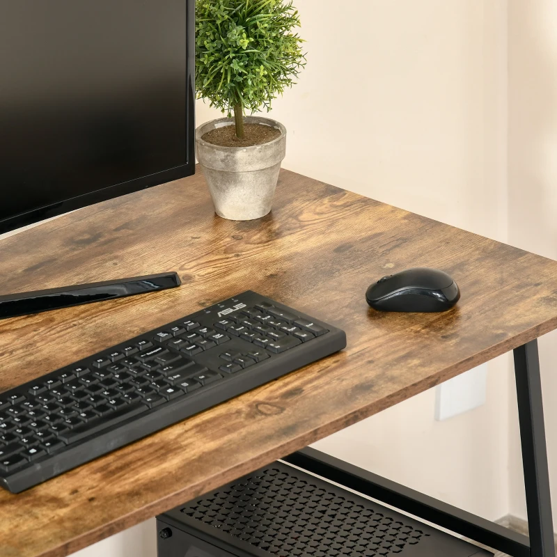 HOMCOM Büro im industriellen Design 2 Regale Spanplatten Altholzoptik Stahl Schwarz