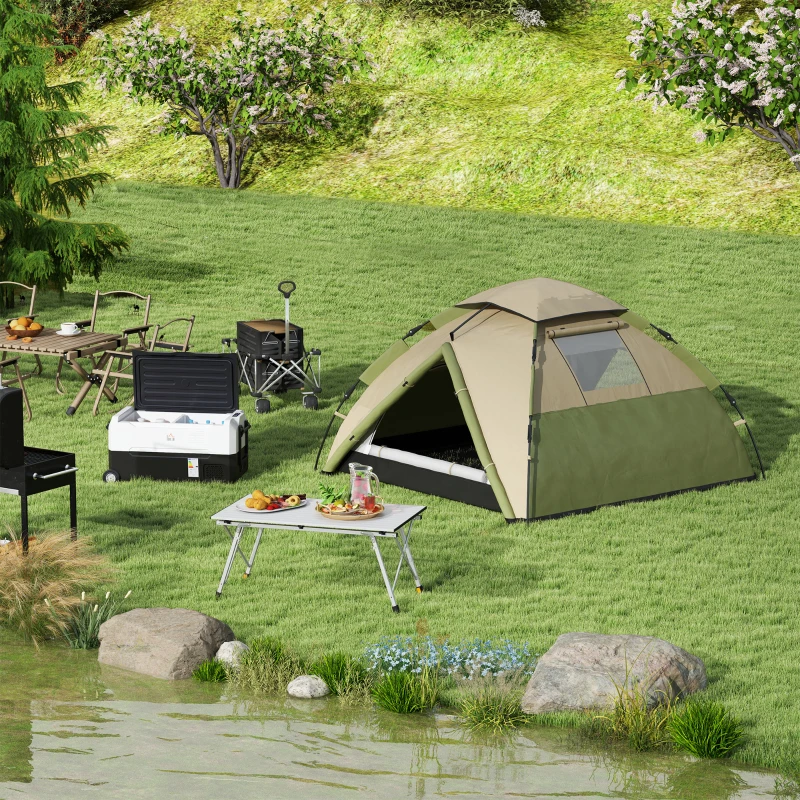 Outsunny Familien-Campingzelt für 3-4 Personen leicht belüftet wasserdicht 3000 mm Tragetasche und oberer Haken