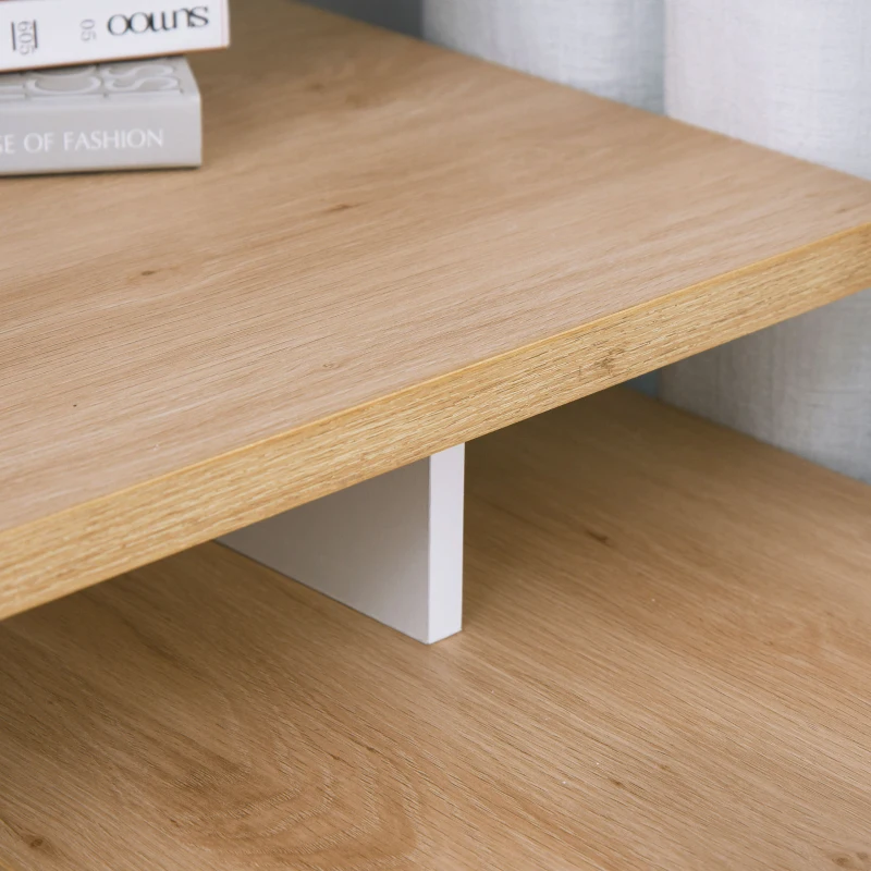 HOMCOM Multifunktionaler Computertisch mit viel Stauraum Doppeltes Fach + Schublade und Schrank aus Holz