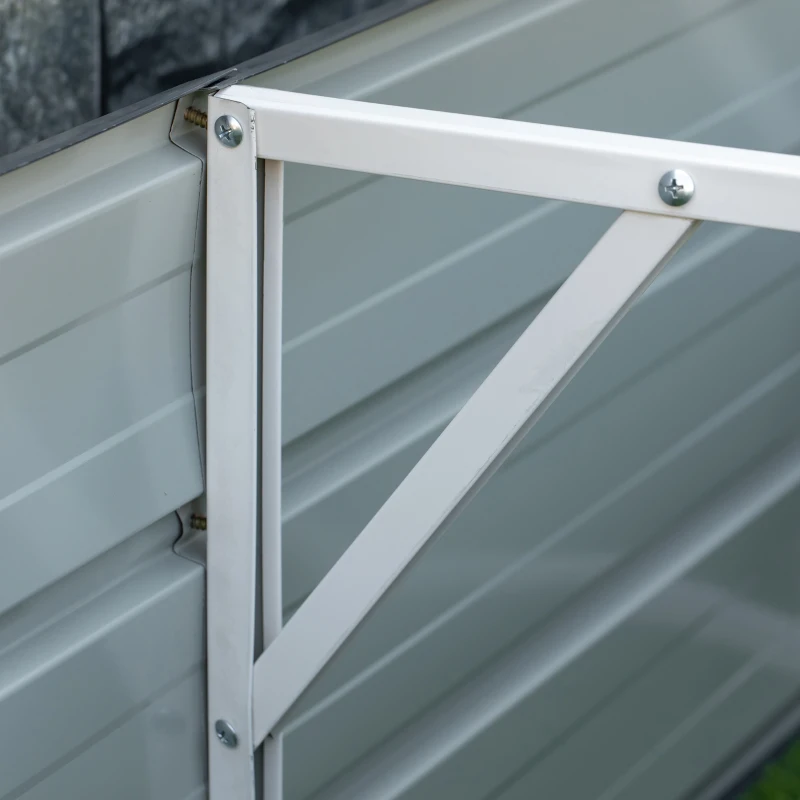 Outsunny Potager surélevé en acier Bac à plantes Bac à fleurs Bac à fleurs avec gants Gris 183 x 47 x 40 cm