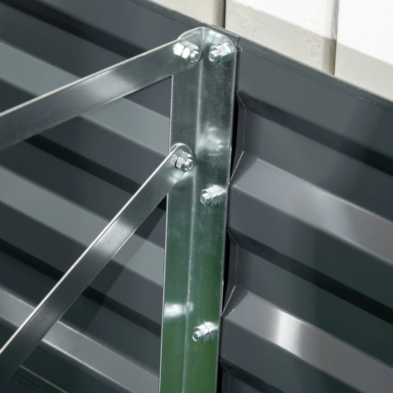 Outsunny Potager Surélevé avec Treillis Extensible, Stahl, gris foncé, 120 x 90 x 59 cm