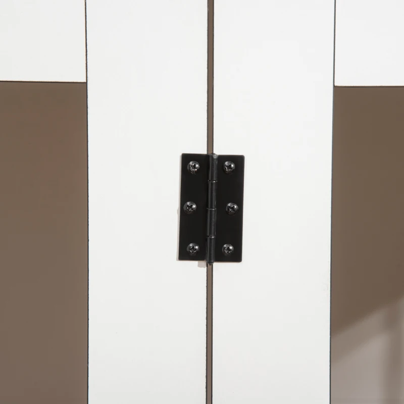 PawHut Cage pour Chien, Maison pour Animaux de Compagnie pour Grands Chiens, Niche pour Chien, Intérieur, 106 x 60 x 76 cm, Chêne+Blanc