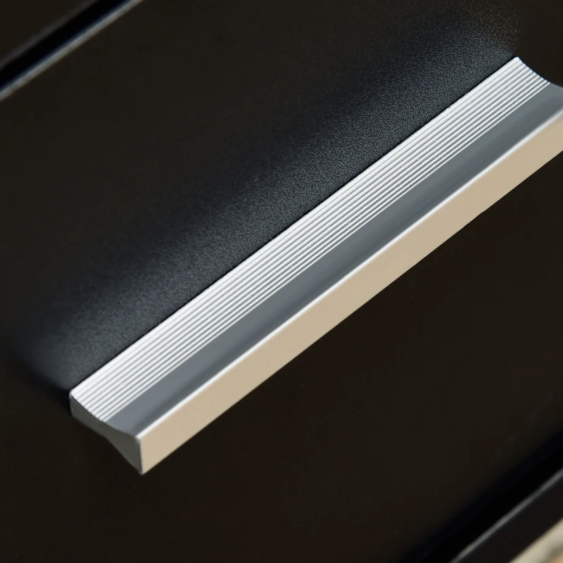 Vinsetto Büroschrank Büroaufbewahrung auf Rollen 3 abschließbare Schubladen 40 x 40 x 61,5 cm Schwarz