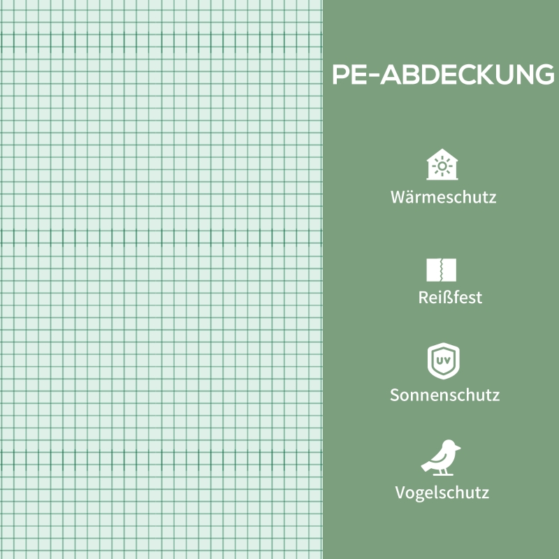 Outsunny Foliekas, Mini-kas, Plantenkas, Koude bak, 4 Plankschappen, 69 x 50 x 165 cm, Groen