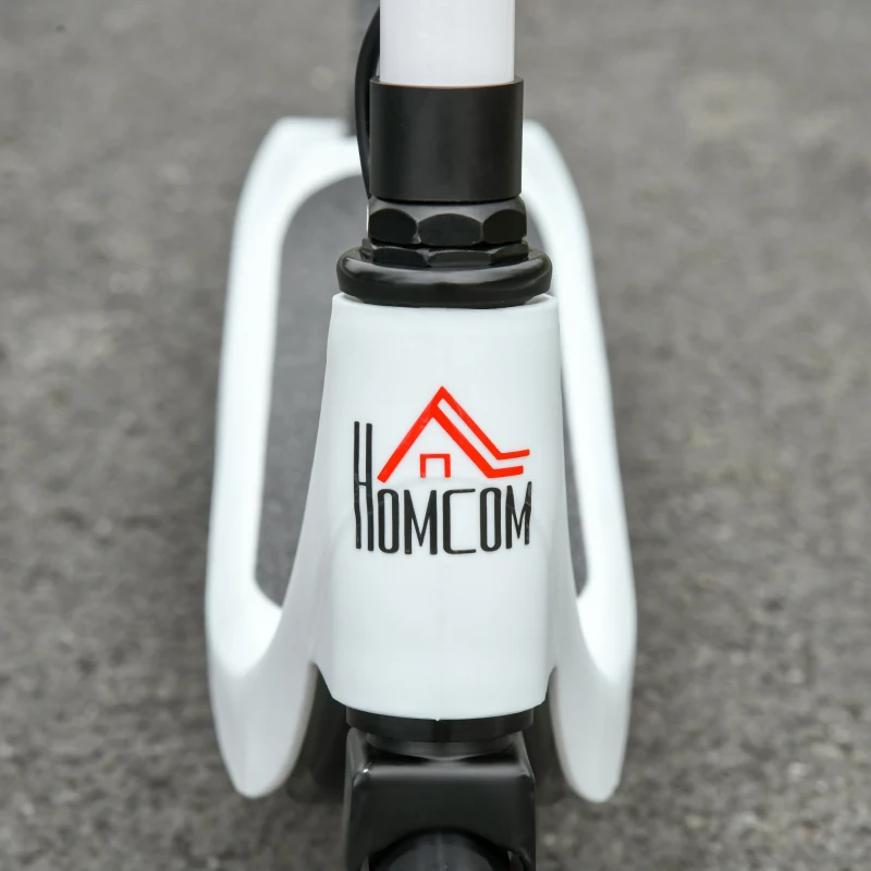 HOMCOM E-Scooter, trottinette électrique, autonomie 6 km, à partir de 6 ans, cadre en acier, noir+blanc, 76 x 53 x 95cm(m-4)